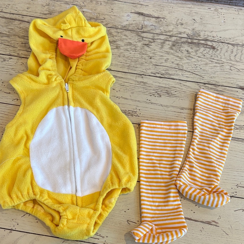 Adorable Yellow Duckling Hooded Bodysuit for Kids